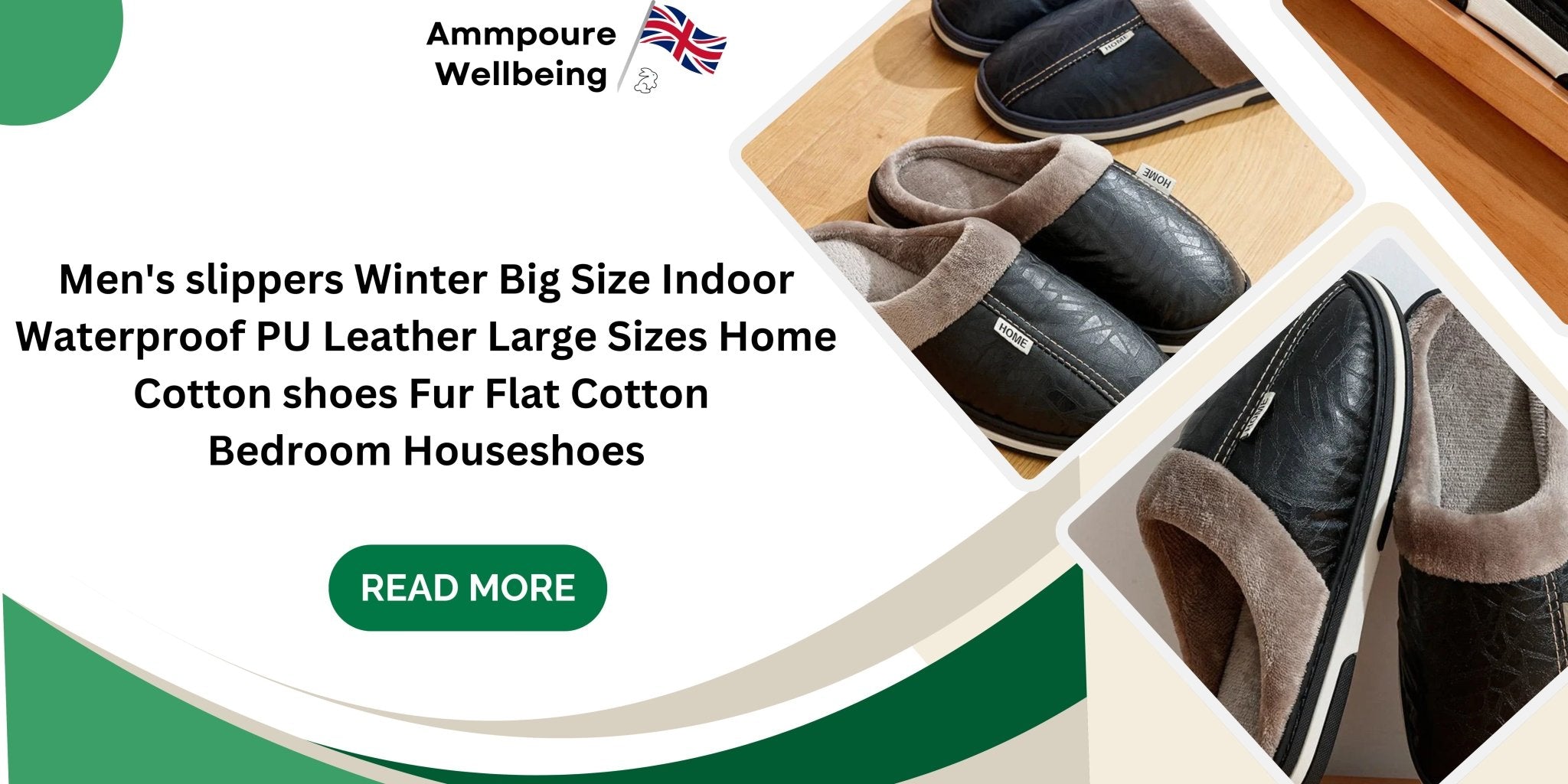 Choosing the Perfect Men’s Winter Slippers: A Guide to Big-Size Indoor Waterproof PU Leather Fur Slippers - Ammpoure Wellbeing