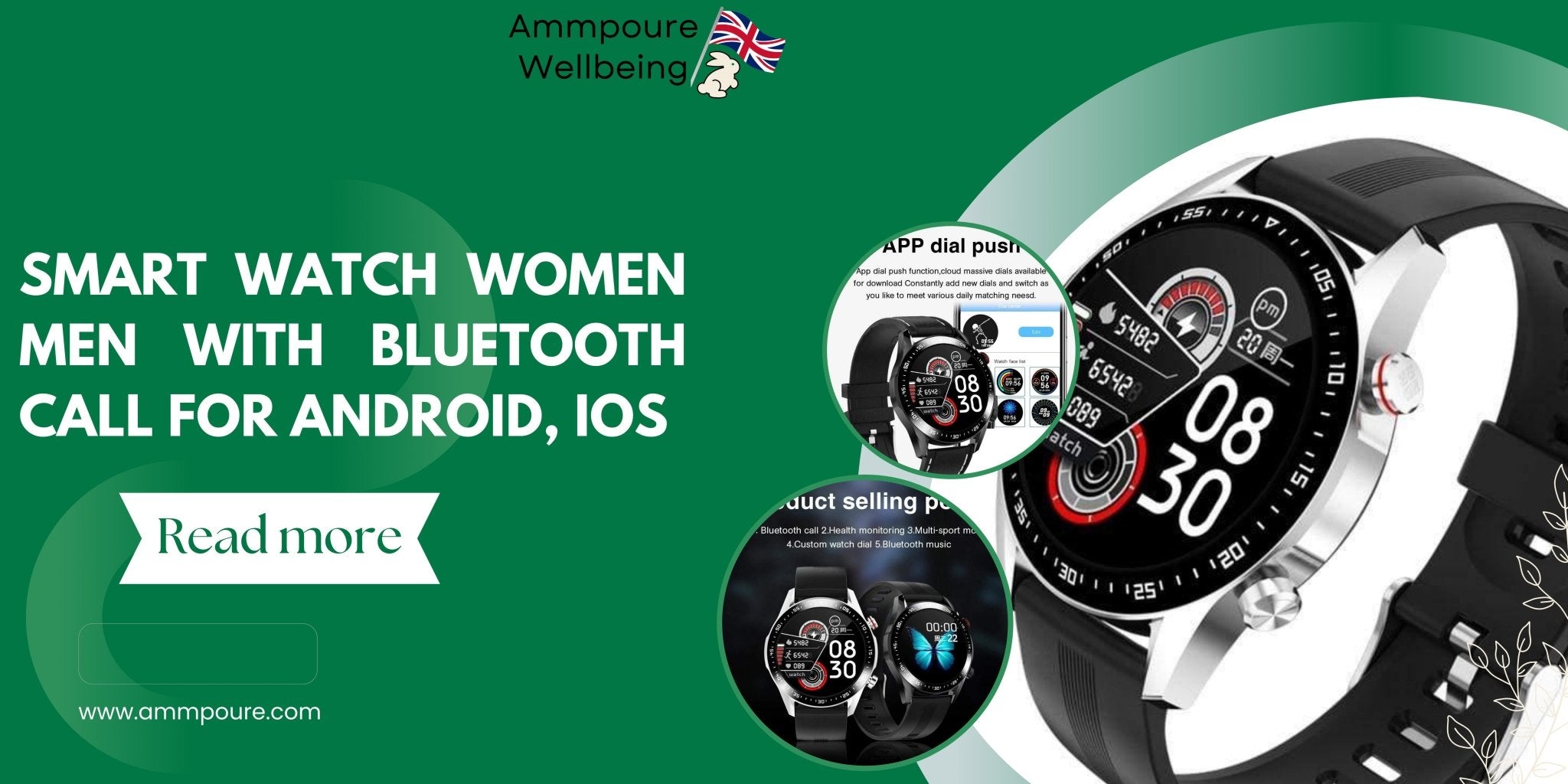 Stay Connected and Stylish: The Smart Watch Women Men with Bluetooth Call for Android and iOS - Ammpoure Wellbeing
