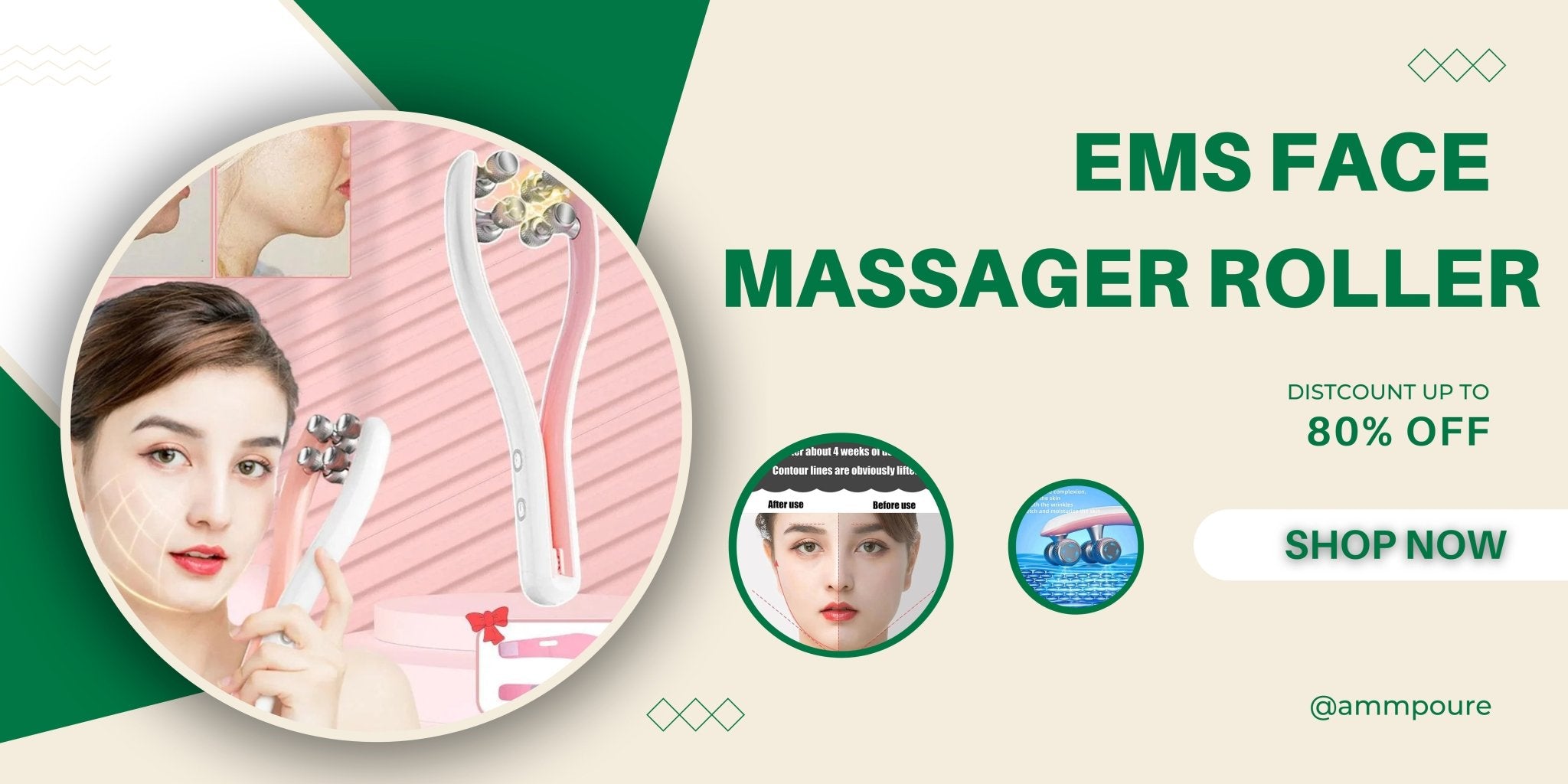 Unlock Radiant Beauty at Home with the EMS Face Massager Roller - Ammpoure Wellbeing