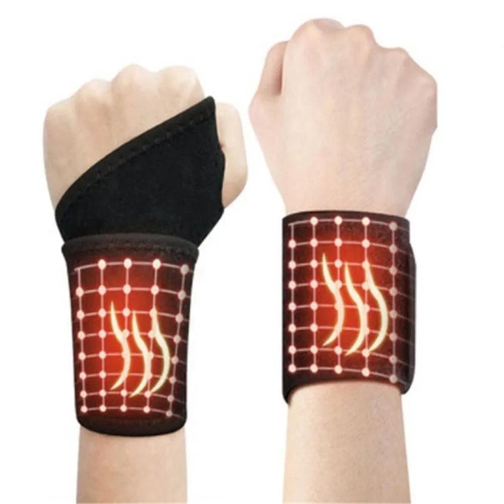 1 Pair Tourmaline Self - Heating Wrist Brace Sports Protection Wrist Belt Far Infrared Magnetic Therapy Pads Braces - Ammpoure Wellbeing