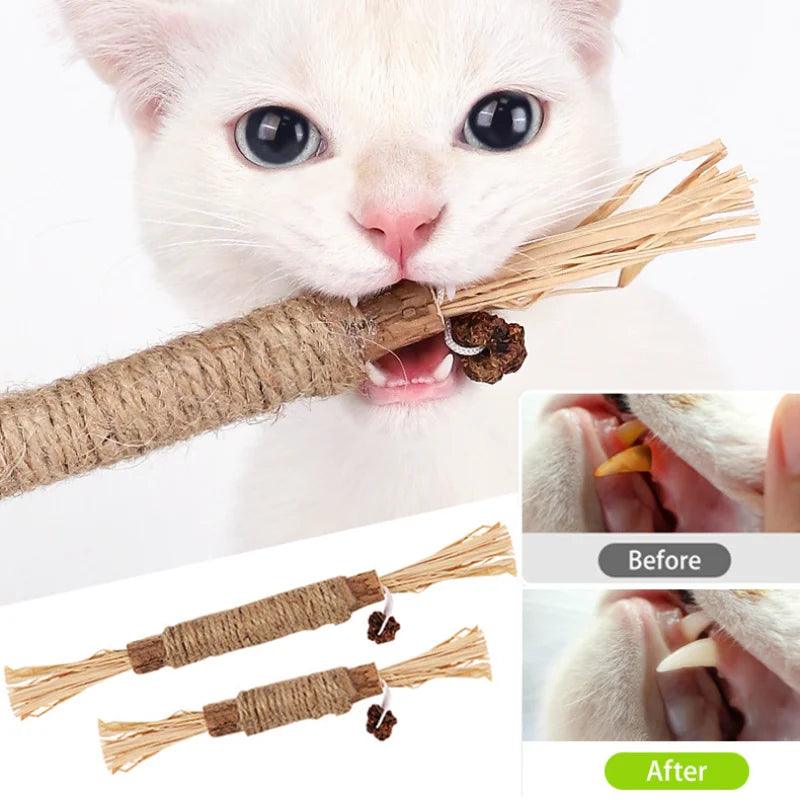 1 Pc Cat Toys Silvervine Chew Stick Polygonum Kitty Raffia Grass Pet Supplies Cleaning Teeth Stick Pet Bite Cat Toy Hemp Rope - Ammpoure Wellbeing