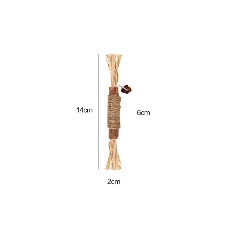 1 Pc Cat Toys Silvervine Chew Stick Polygonum Kitty Raffia Grass Pet Supplies Cleaning Teeth Stick Pet Bite Cat Toy Hemp Rope - Ammpoure Wellbeing