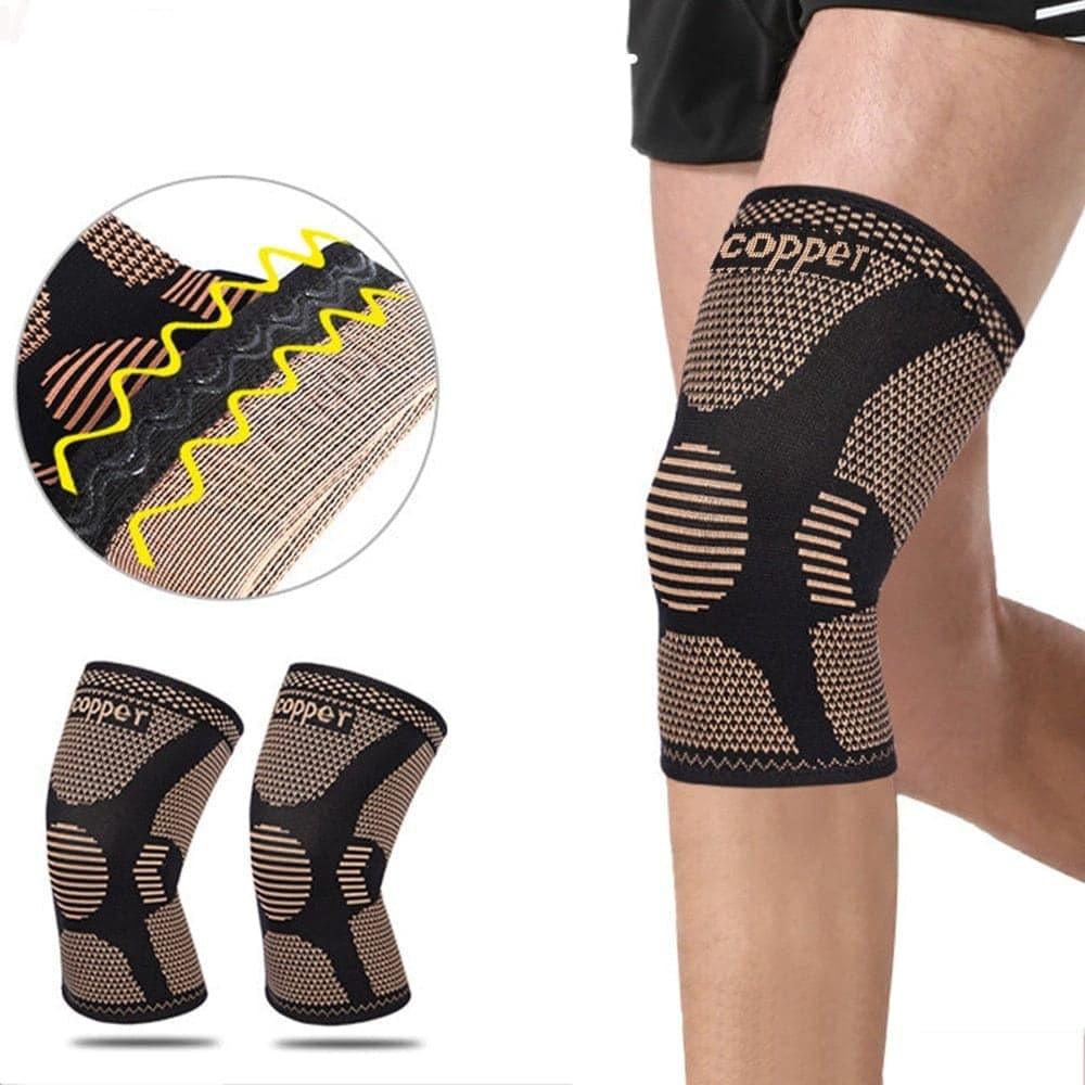 1 Piece Copper Knee Protector Joint Support Knee Pads for Arthritis Joint Pain Relief Compression Knee Sleeve for Sports Fitness - Ammpoure Wellbeing