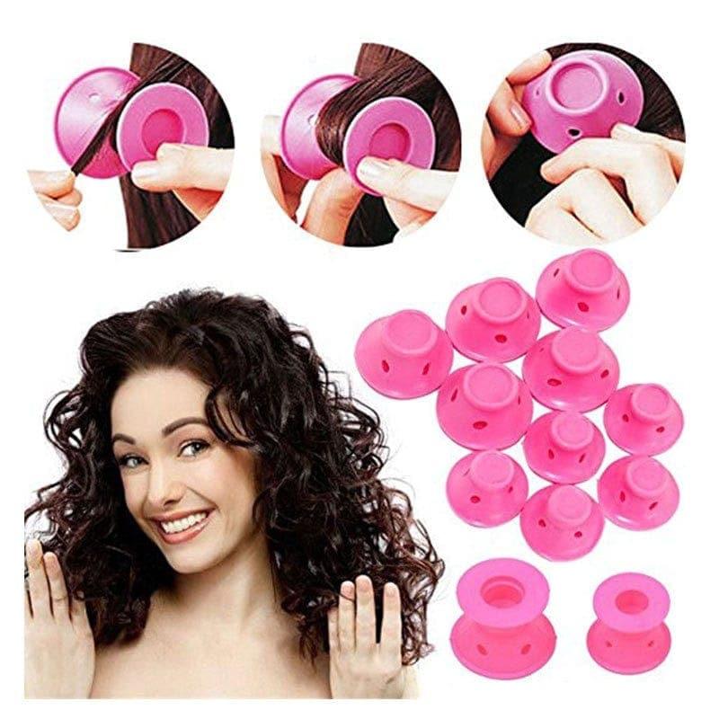 10/20pcs Soft Rubber Silicone Heatless Hair Curler Twist Hair Rollers - Ammpoure Wellbeing