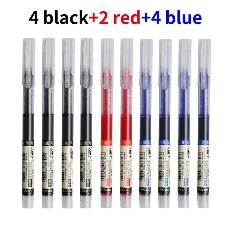 10Pcs/set High Quality Needle Type Gel Pens Straight Liquid Ballpoint Pen Kawaii Stationery School Office Supplies Writing - Ammpoure Wellbeing