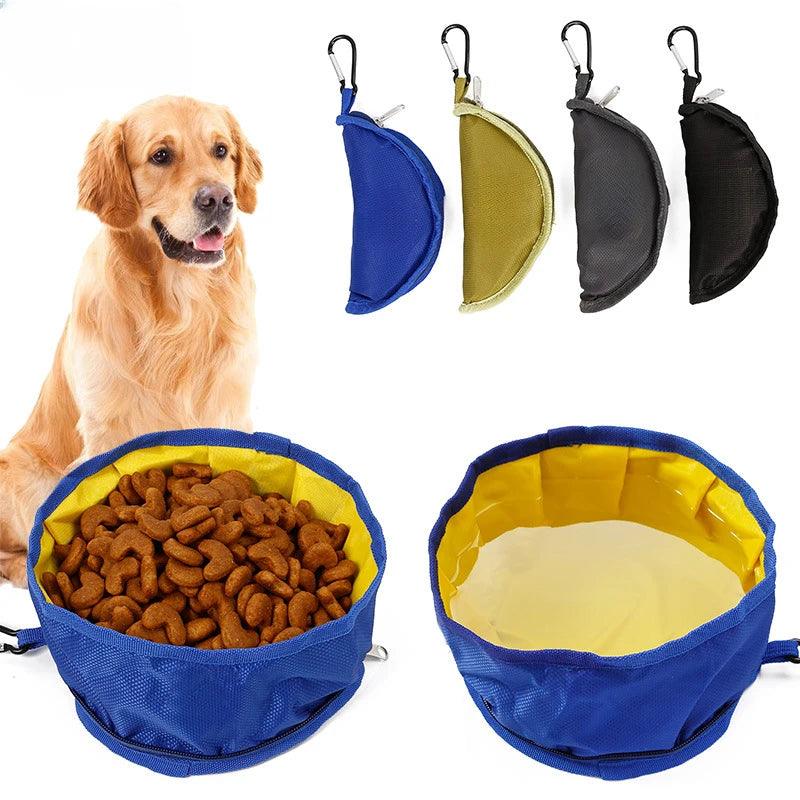 1100ML Big Volume Dog Drinking Container Foldable Dog Water Bowl Food Storage Bag Outdoor Hiking Travel Folding Pet Bowl - Ammpoure Wellbeing