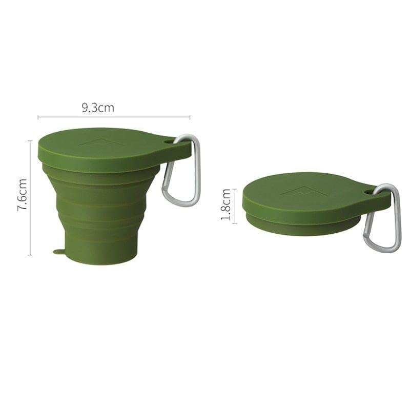 150ML Folding Cup Mini Retractable Cup Silicone Portable Teacup Outdoor Travel Coffee Telescopic Drinking Mug with Lid - Ammpoure Wellbeing