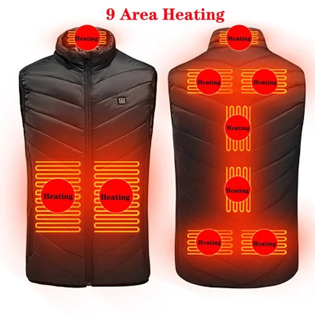 17/13/9 Areas Usb Heated Jacket Men Women Electric Heated Vest Heating Vest Heated Bodywarmer Usb Inner Heat Vest Veste - Ammpoure Wellbeing