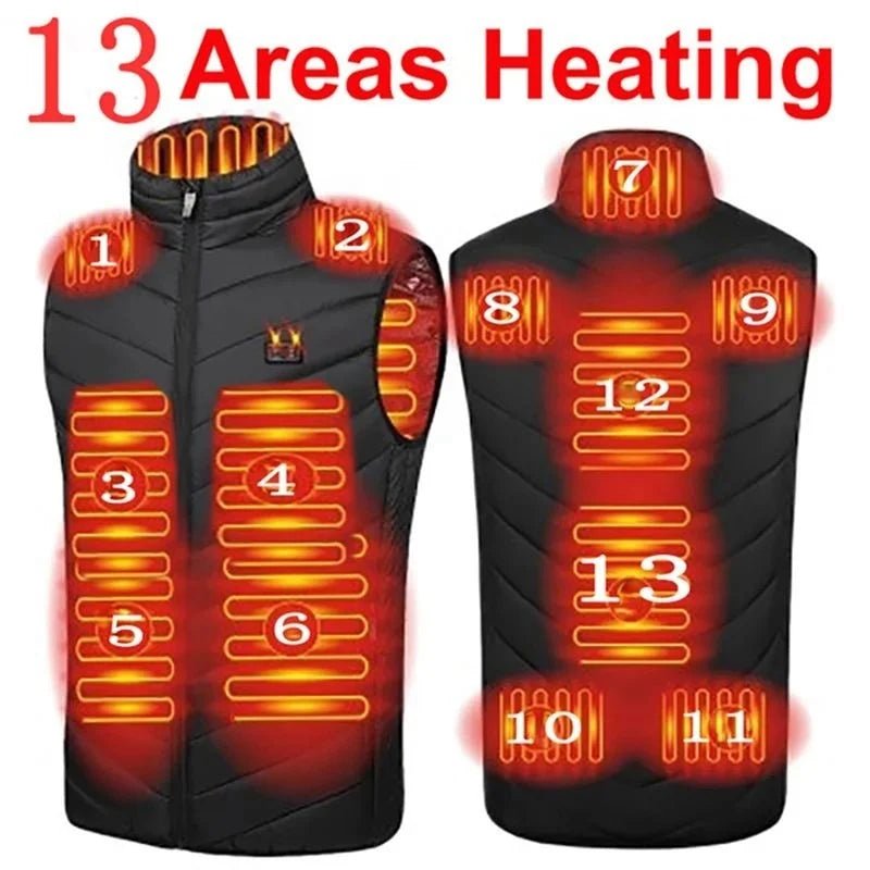 17/13/9 Areas Usb Heated Jacket Men Women Electric Heated Vest Heating Vest Heated Bodywarmer Usb Inner Heat Vest Veste - Ammpoure Wellbeing