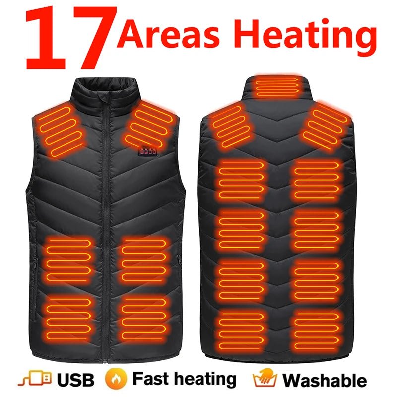 17/13/9 Areas Usb Heated Jacket Men Women Electric Heated Vest Heating Vest Heated Bodywarmer Usb Inner Heat Vest Veste - Ammpoure Wellbeing