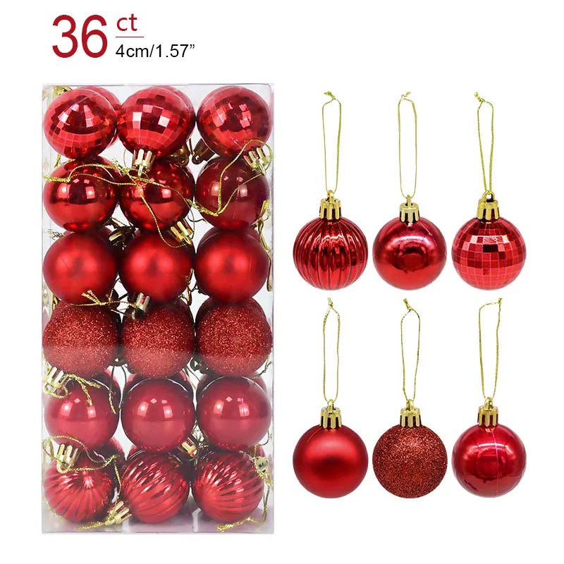 1box Christmas Balls Christmas Tree Ornaments Ball Xmas Hanging Tree Pendants Home Party Decor 2023 New Year Gift Noel Navidad - Ammpoure Wellbeing