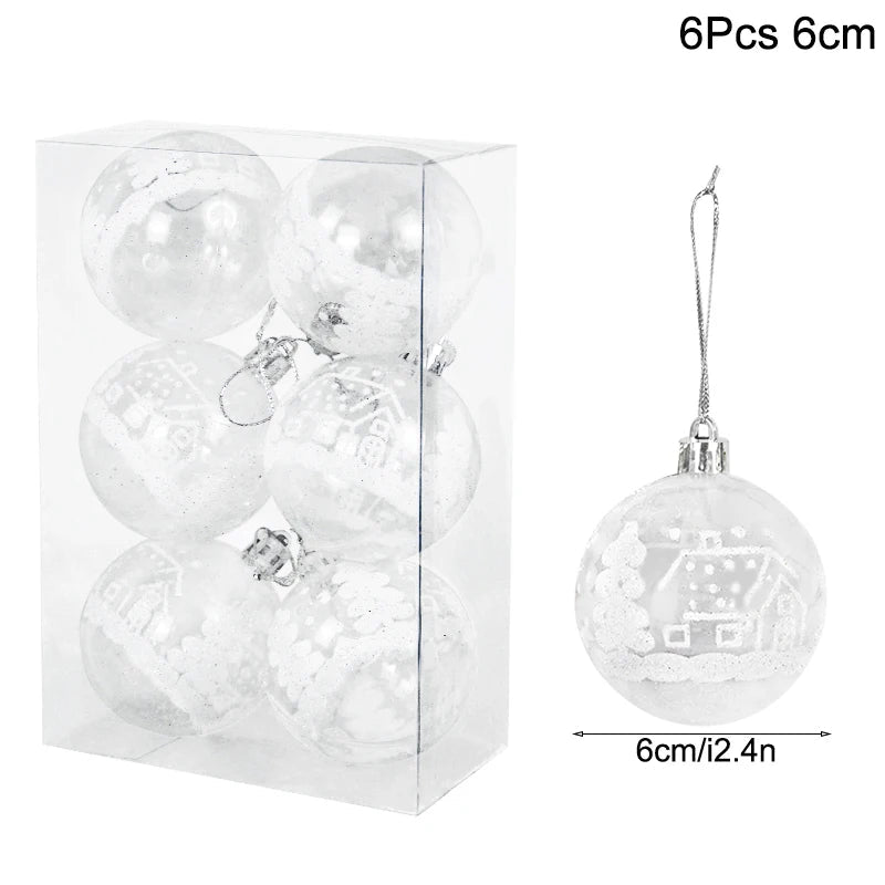 1box Christmas Balls Christmas Tree Ornaments Ball Xmas Hanging Tree Pendants Home Party Decor 2023 New Year Gift Noel Navidad - Ammpoure Wellbeing