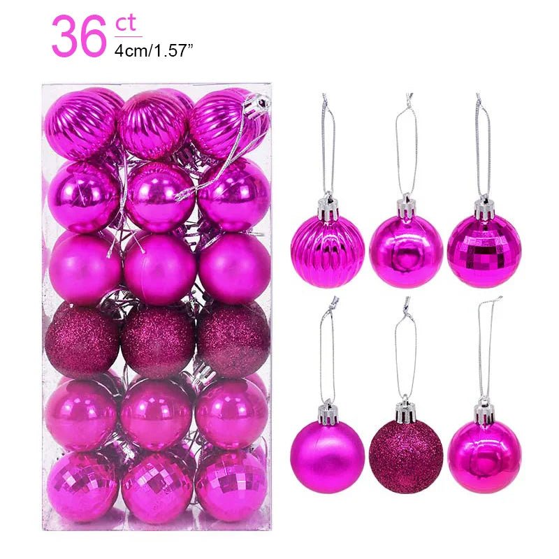 1box Christmas Balls Christmas Tree Ornaments Ball Xmas Hanging Tree Pendants Home Party Decor 2023 New Year Gift Noel Navidad - Ammpoure Wellbeing