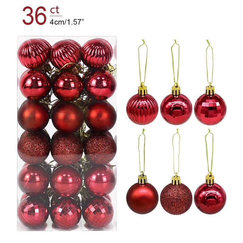 1box Christmas Balls Christmas Tree Ornaments Ball Xmas Hanging Tree Pendants Home Party Decor 2023 New Year Gift Noel Navidad - Ammpoure Wellbeing