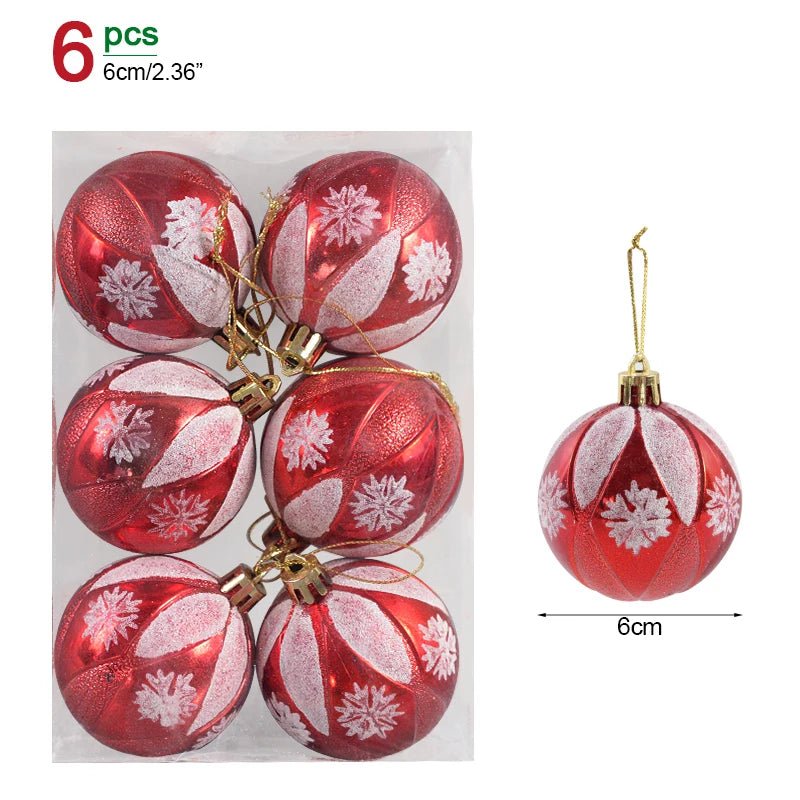 1box Christmas Balls Christmas Tree Ornaments Ball Xmas Hanging Tree Pendants Home Party Decor 2023 New Year Gift Noel Navidad - Ammpoure Wellbeing