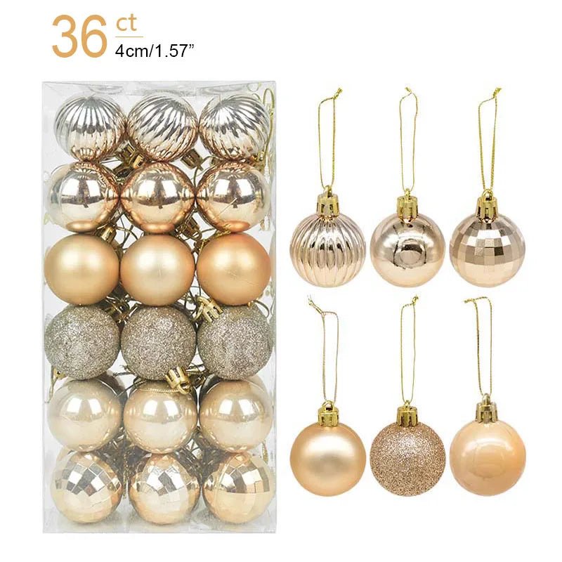 1box Christmas Balls Christmas Tree Ornaments Ball Xmas Hanging Tree Pendants Home Party Decor 2023 New Year Gift Noel Navidad - Ammpoure Wellbeing