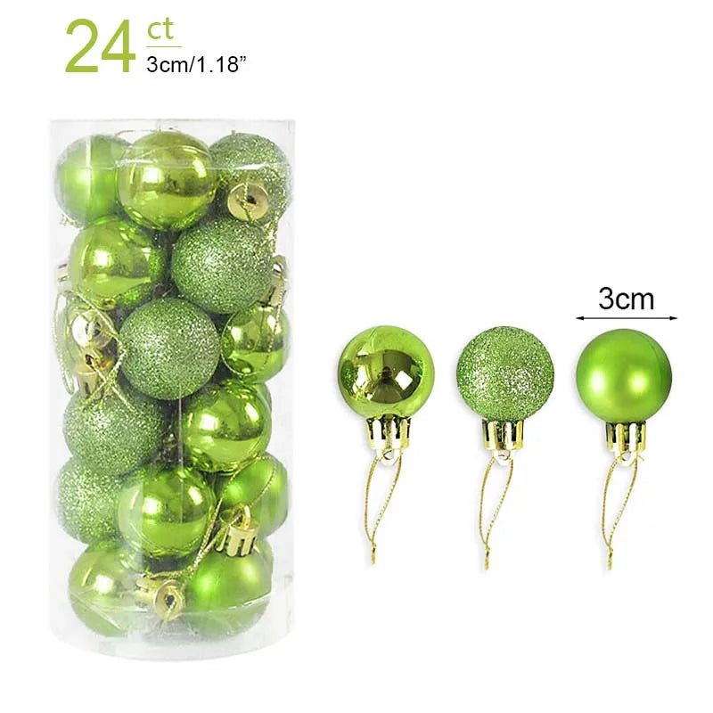 1box Christmas Balls Christmas Tree Ornaments Ball Xmas Hanging Tree Pendants Home Party Decor 2023 New Year Gift Noel Navidad - Ammpoure Wellbeing