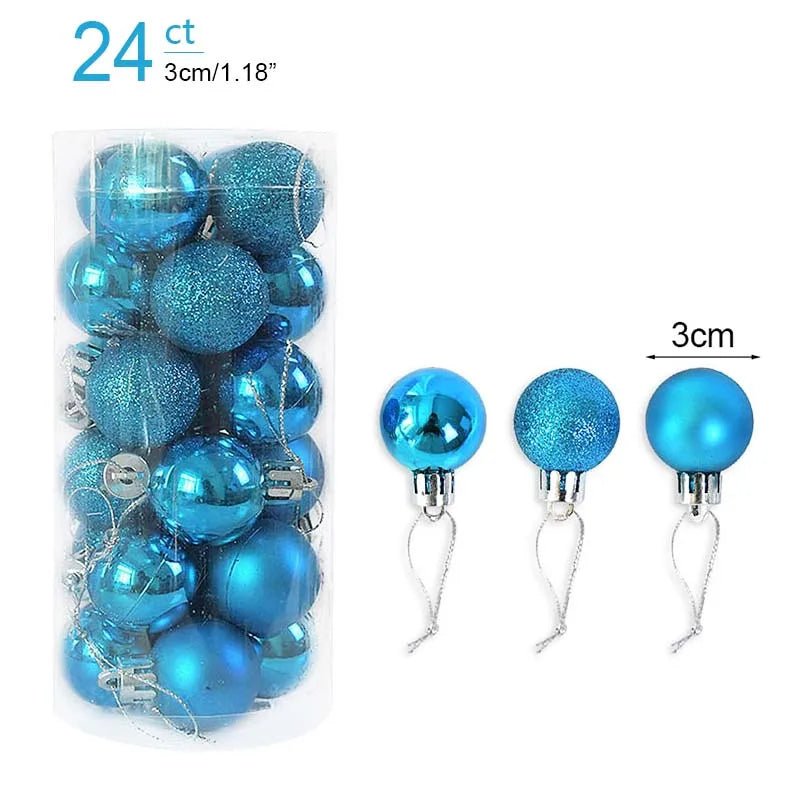 1box Christmas Balls Christmas Tree Ornaments Ball Xmas Hanging Tree Pendants Home Party Decor 2023 New Year Gift Noel Navidad - Ammpoure Wellbeing