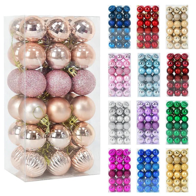 1box Christmas Balls Christmas Tree Ornaments Ball Xmas Hanging Tree Pendants Home Party Decor 2023 New Year Gift Noel Navidad - Ammpoure Wellbeing