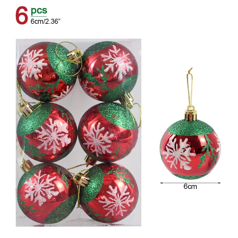 1box Christmas Balls Christmas Tree Ornaments Ball Xmas Hanging Tree Pendants Home Party Decor 2023 New Year Gift Noel Navidad - Ammpoure Wellbeing