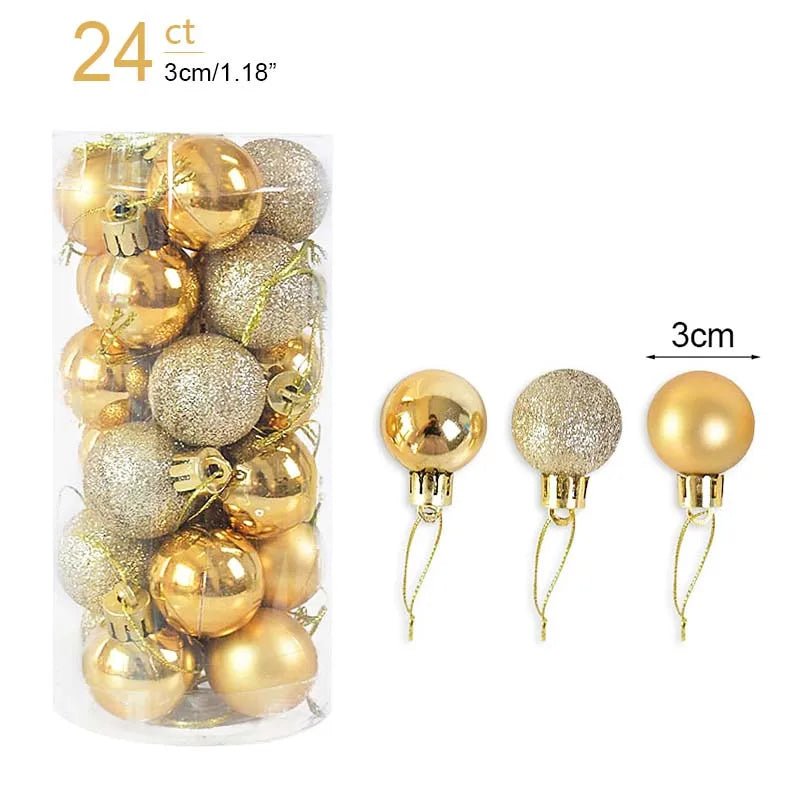 1box Christmas Balls Christmas Tree Ornaments Ball Xmas Hanging Tree Pendants Home Party Decor 2023 New Year Gift Noel Navidad - Ammpoure Wellbeing