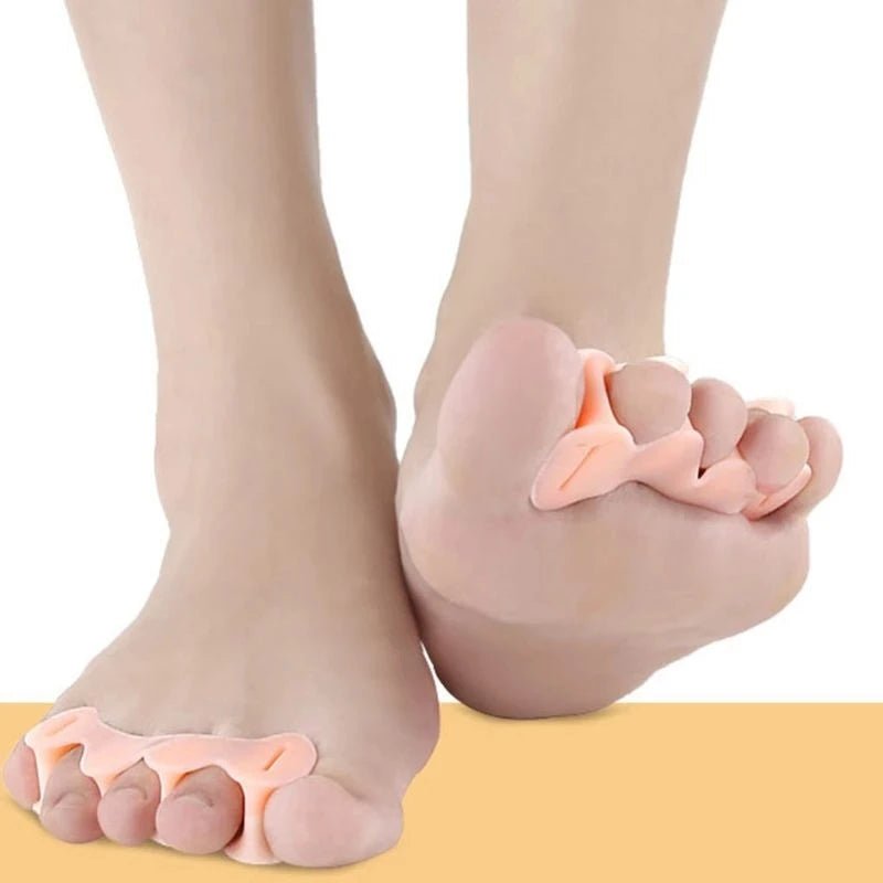 1Pair Hard Silicone Toe Finger Separator 3 Hole Hallux Valgus Orthopedic Spacers Bunion Overlapping Hammer Foot Corrector - Ammpoure Wellbeing