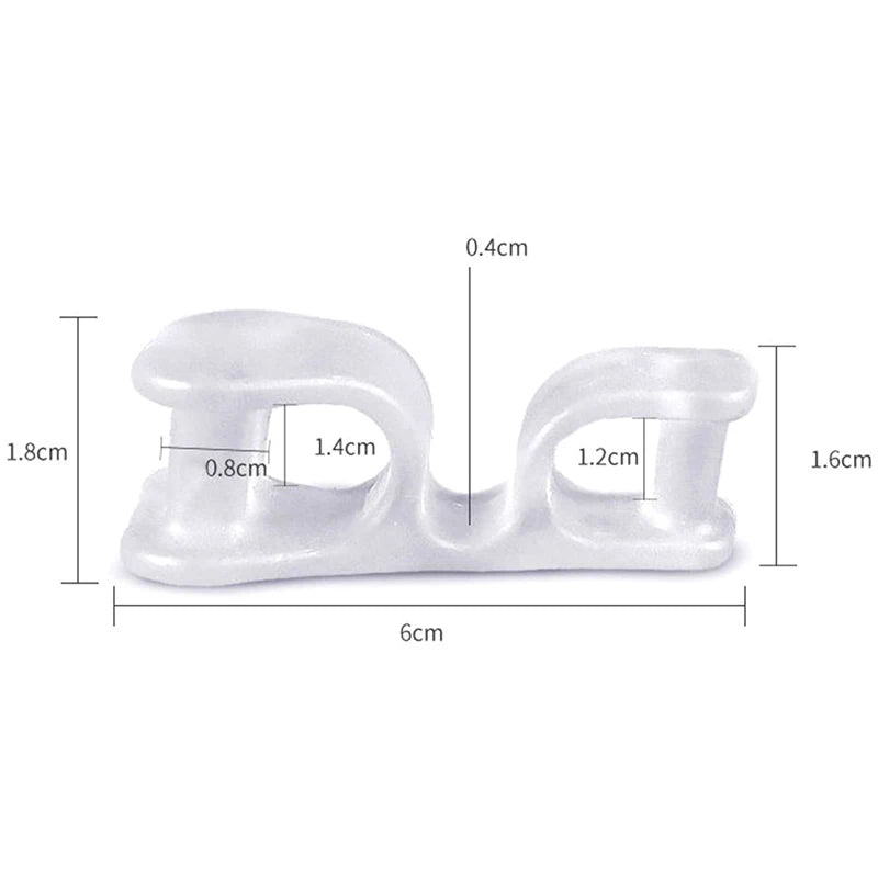 1pair Silicone Gel Straightener Two Hole Toe Separator Fingers Protector Bunion Adjuster Hallux Valgus Foot Care Pedicure - Ammpoure Wellbeing