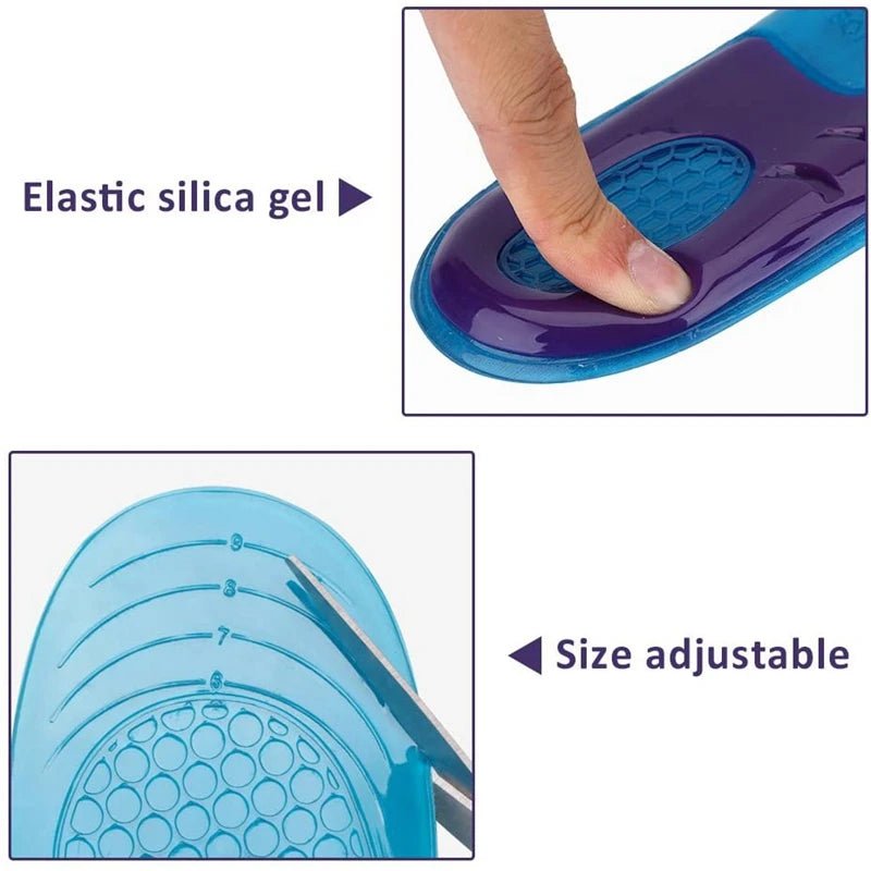 1Pair Silicone Insoles for Shoes Orthotic Arch Support Insole Soft Shoe Inserts Sport Anti - slip Template For Man Women Shoe Sole - Ammpoure Wellbeing