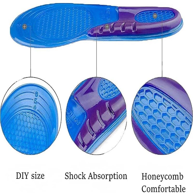 1Pair Silicone Insoles for Shoes Orthotic Arch Support Insole Soft Shoe Inserts Sport Anti - slip Template For Man Women Shoe Sole - Ammpoure Wellbeing