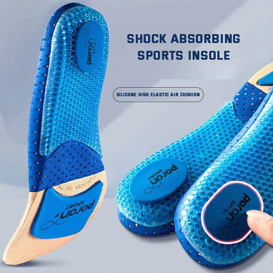 1Pair Sport Silicone Insoles for Shoes High Elastic Shock - absorbing Insole for Feet Arch Support Orthopedic Men Women Shoe Sole - Ammpoure Wellbeing