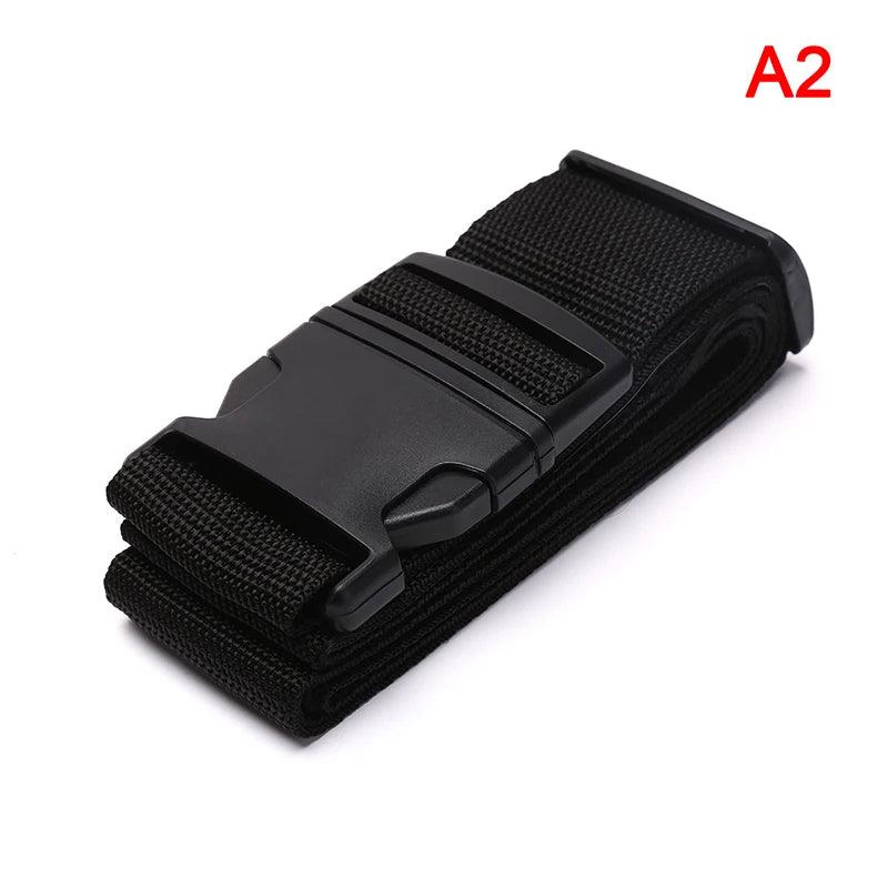 1pc 2m Adjustable Luggage Strap Cross Belt Packing Travel Suitcase Nylon Lock Buckle Strap Baggage Belts Camping Bag Accessories - Ammpoure Wellbeing