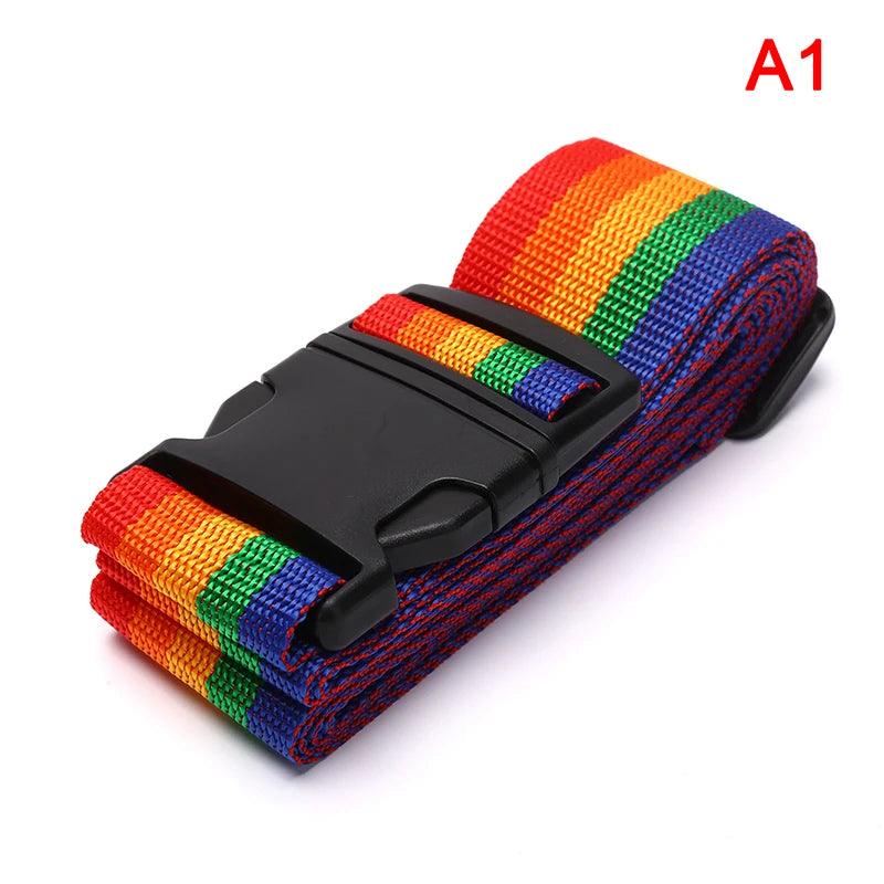 1pc 2m Adjustable Luggage Strap Cross Belt Packing Travel Suitcase Nylon Lock Buckle Strap Baggage Belts Camping Bag Accessories - Ammpoure Wellbeing