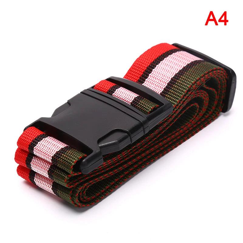 1pc 2m Adjustable Luggage Strap Cross Belt Packing Travel Suitcase Nylon Lock Buckle Strap Baggage Belts Camping Bag Accessories - Ammpoure Wellbeing