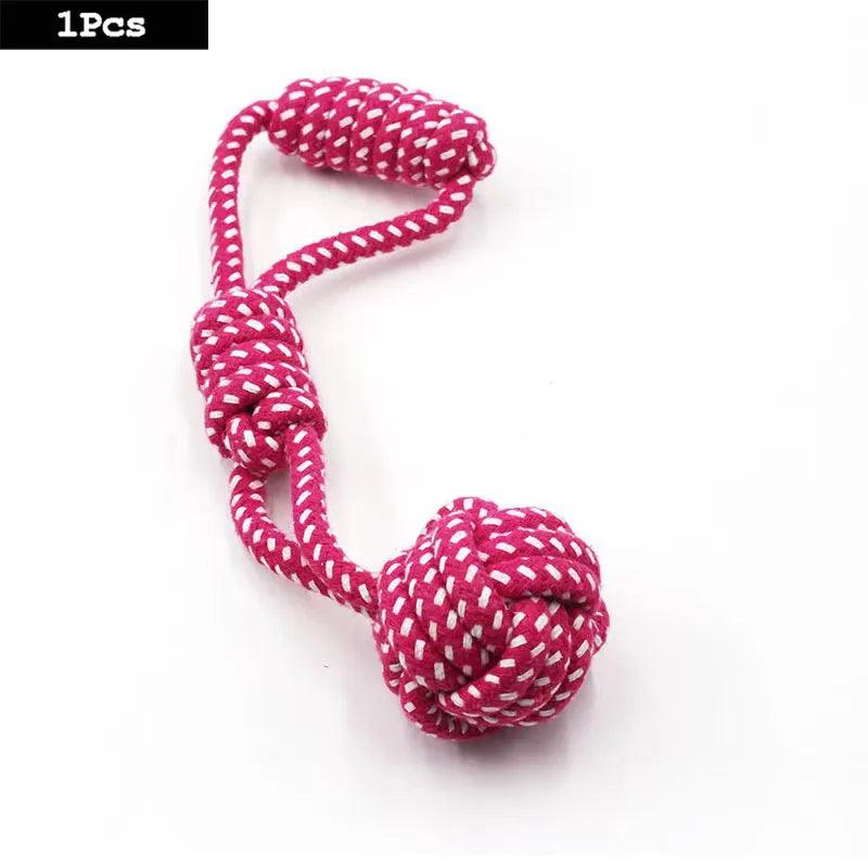 1PC Dog Toy Carrot Knot Rope Ball Cotton Rope Dumbbell Puppy Cleaning Teeth Chew Toy Durable Braided Bite Resistant Pet Supplies - Ammpoure Wellbeing