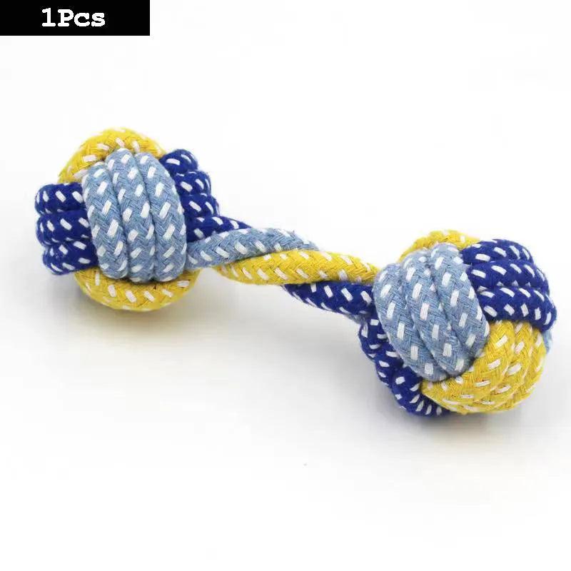 1PC Dog Toy Carrot Knot Rope Ball Cotton Rope Dumbbell Puppy Cleaning Teeth Chew Toy Durable Braided Bite Resistant Pet Supplies - Ammpoure Wellbeing