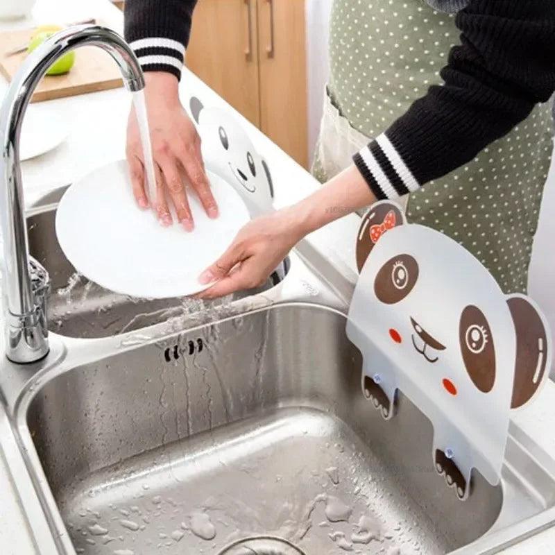 1Pc New Arrival Kitchen Sink Water Splash Guards with Sucker Waterproof Screen for Dish Fruit Vegetable Washing Anti - water Board - Ammpoure Wellbeing