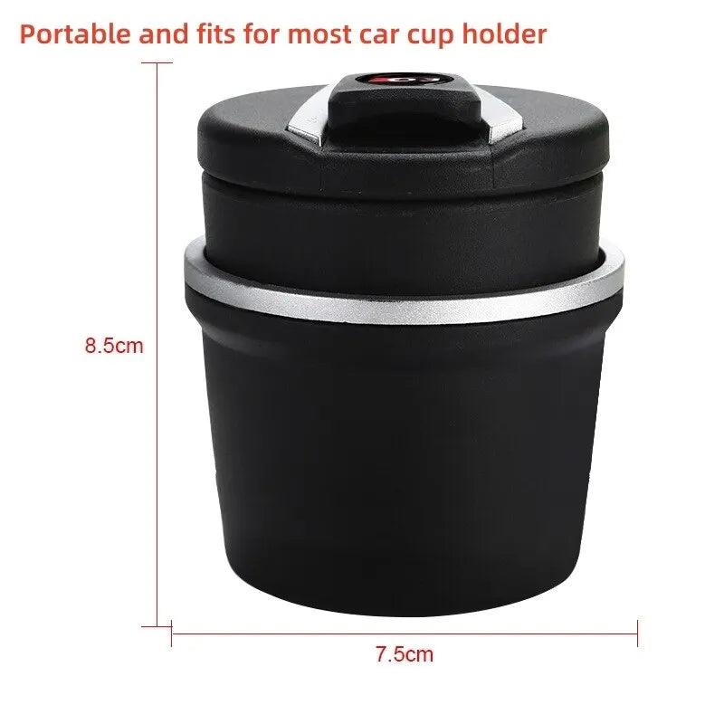 1PC Portable LED Smoke Car Ashtray Cigarette Ash Holder Creative Cup Automatic Light Indicator Ashtray Car Cup Holder Accessory - Ammpoure Wellbeing