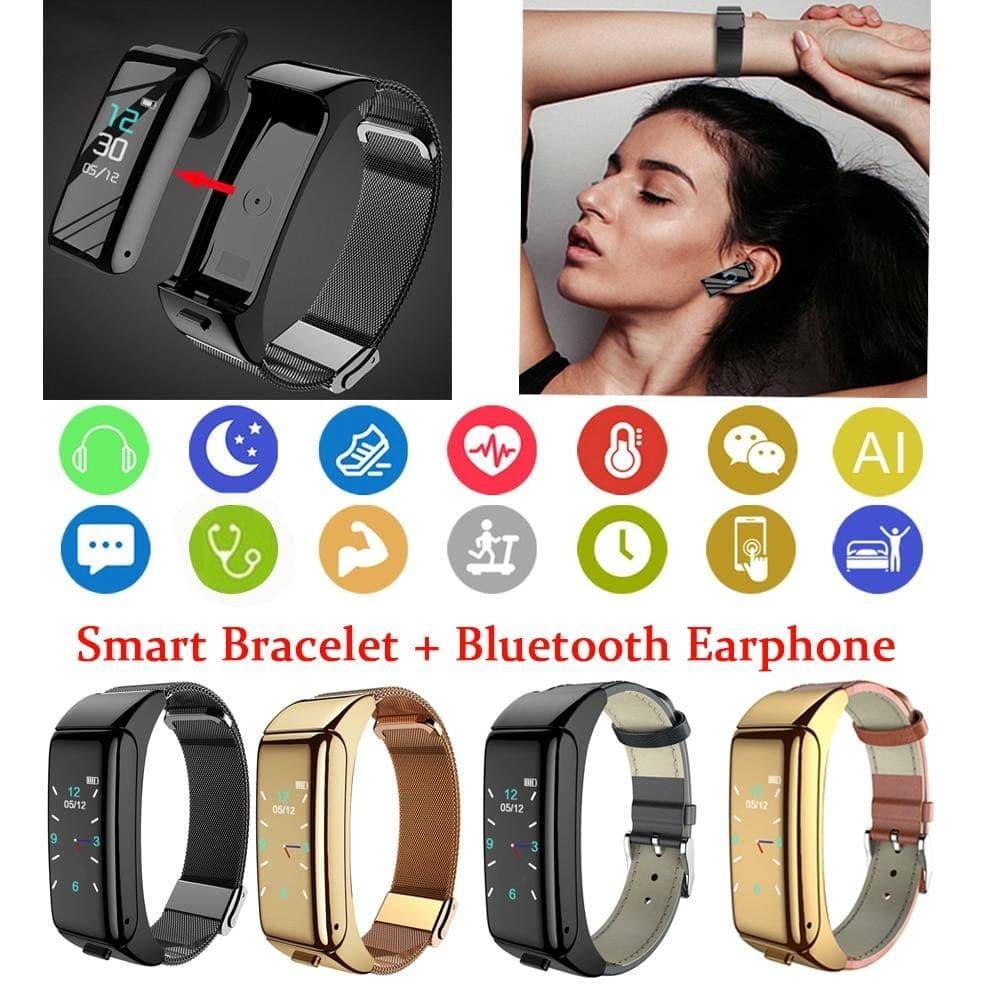 2 - in - 1 Smart Watch - Bluetooth Earphone with Heart Rate Monitor - Ammpoure Wellbeing