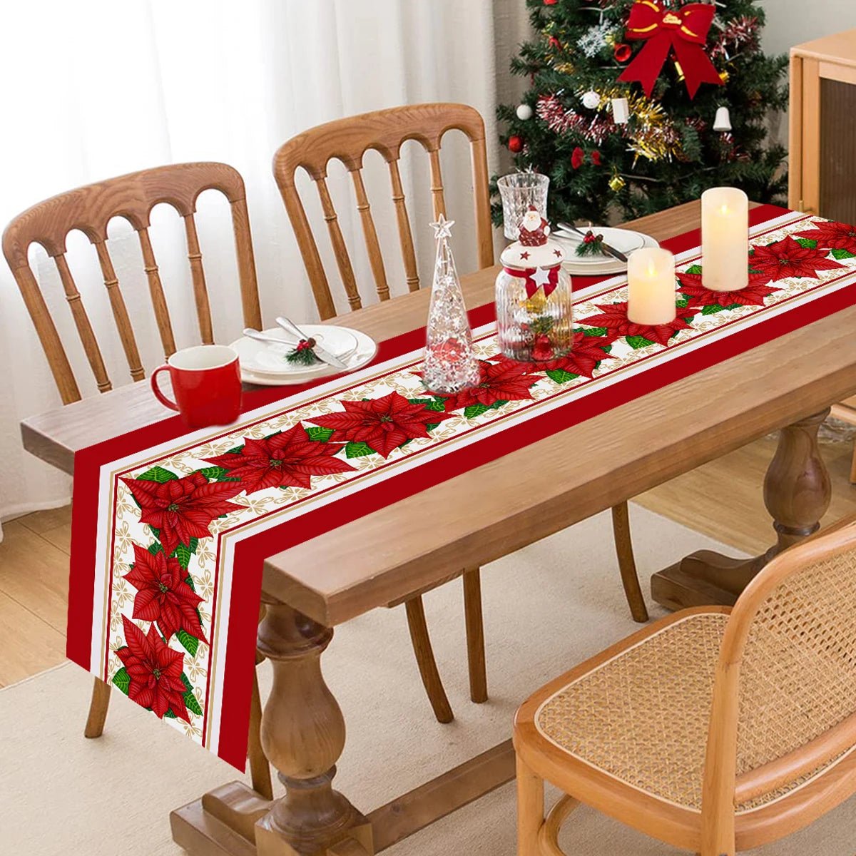 2024 Christmas Table Runners Merry Christmas Decoration for Home Tablecloth Table Cover Xmas Gifts Navidad Noel New Year 2025 - Ammpoure Wellbeing