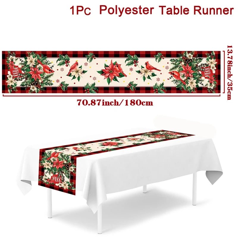 2024 Christmas Table Runners Merry Christmas Decoration for Home Tablecloth Table Cover Xmas Gifts Navidad Noel New Year 2025 - Ammpoure Wellbeing