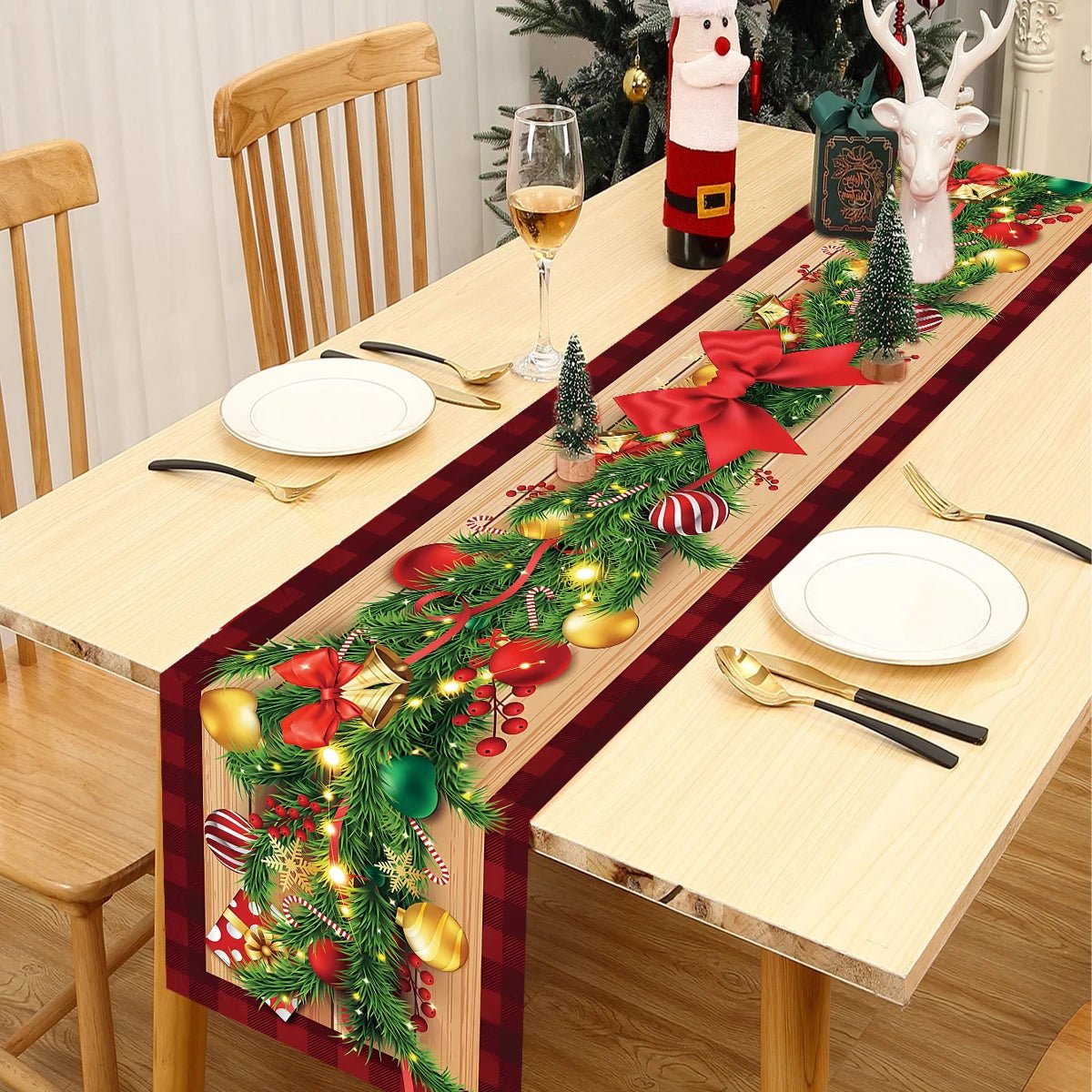 2024 Christmas Table Runners Merry Christmas Decoration for Home Tablecloth Table Cover Xmas Gifts Navidad Noel New Year 2025 - Ammpoure Wellbeing