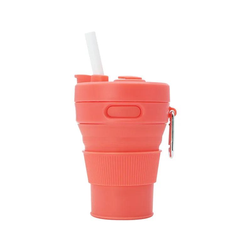 2024 Originality Sports Outdoors Portable Folding Telescoping Travel Coffee Juice Cup Straw 450ml Water Bottles - Ammpoure Wellbeing