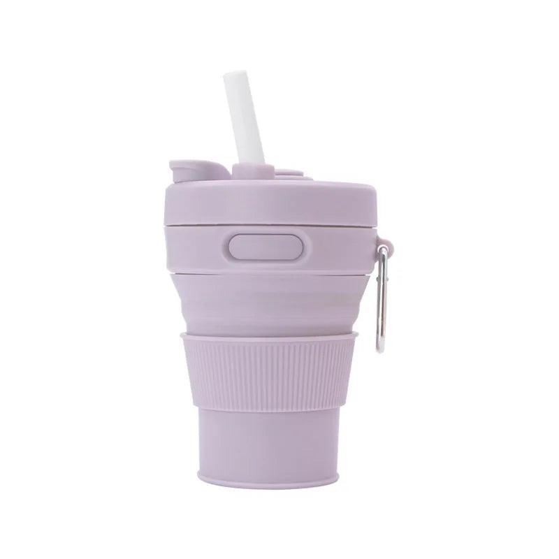 2024 Originality Sports Outdoors Portable Folding Telescoping Travel Coffee Juice Cup Straw 450ml Water Bottles - Ammpoure Wellbeing