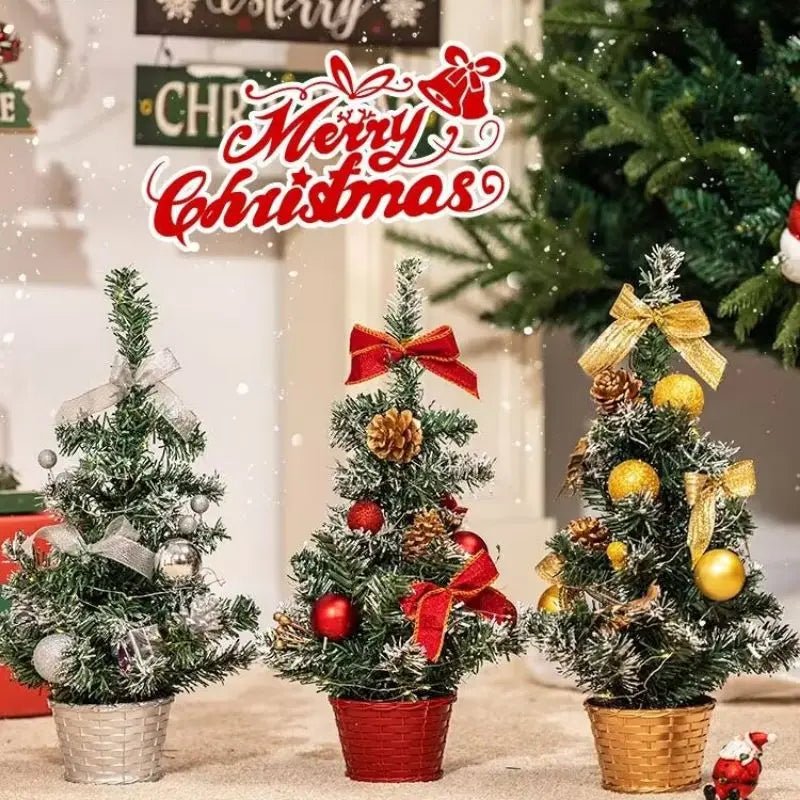 20/30/40cm Christmas Tree Home Bedroom Party Decorations Artificial Christmas Tree Children DIY Handicraft 2023 New Year Gift - Ammpoure Wellbeing