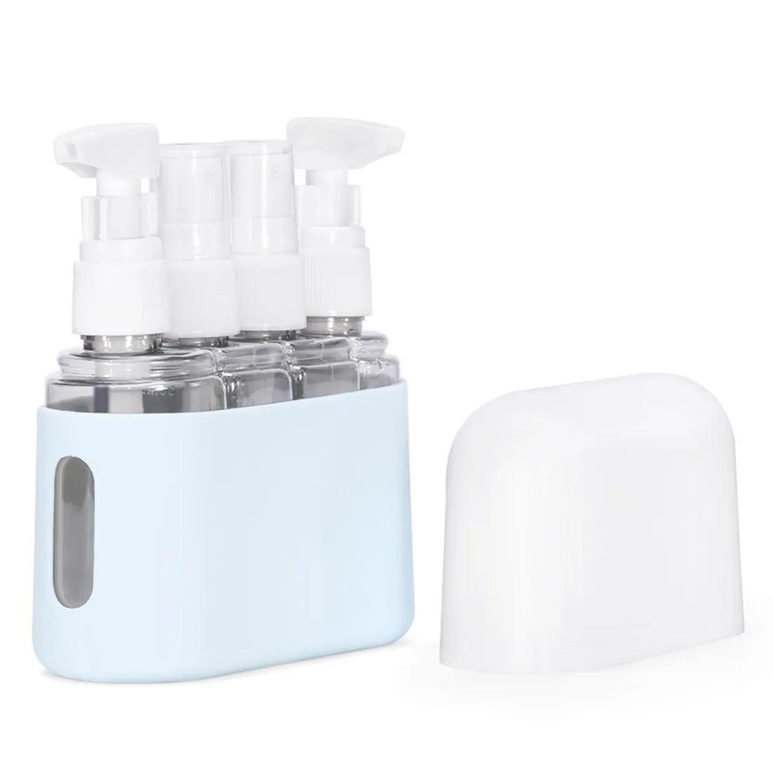 2/3/4 - In - 1 Travel Refillable Bottle Set Combination Liquid Lotion Shampoo Shower Gel Dispenser Empty Cosmetic Container Atomizer - Ammpoure Wellbeing