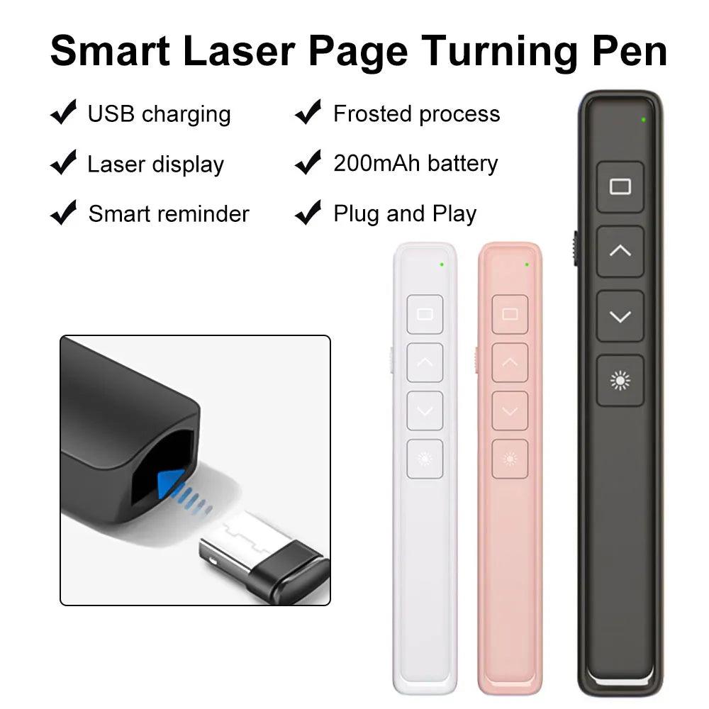 2.4GHz Wireless Presentation Clicker Powerpoint Pen USB Remote Control Flip Pen for Office Teaching Projector PPT Presenter - Ammpoure Wellbeing