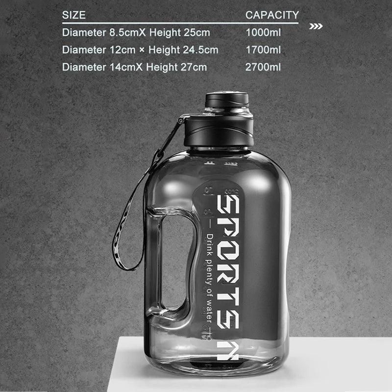 2.7/1.7L Insulated Water Bottles with Straw Gym Traveling Hiking Camping Hot Water Bottle for Men Women Leakproof Fitness Bottle - Ammpoure Wellbeing