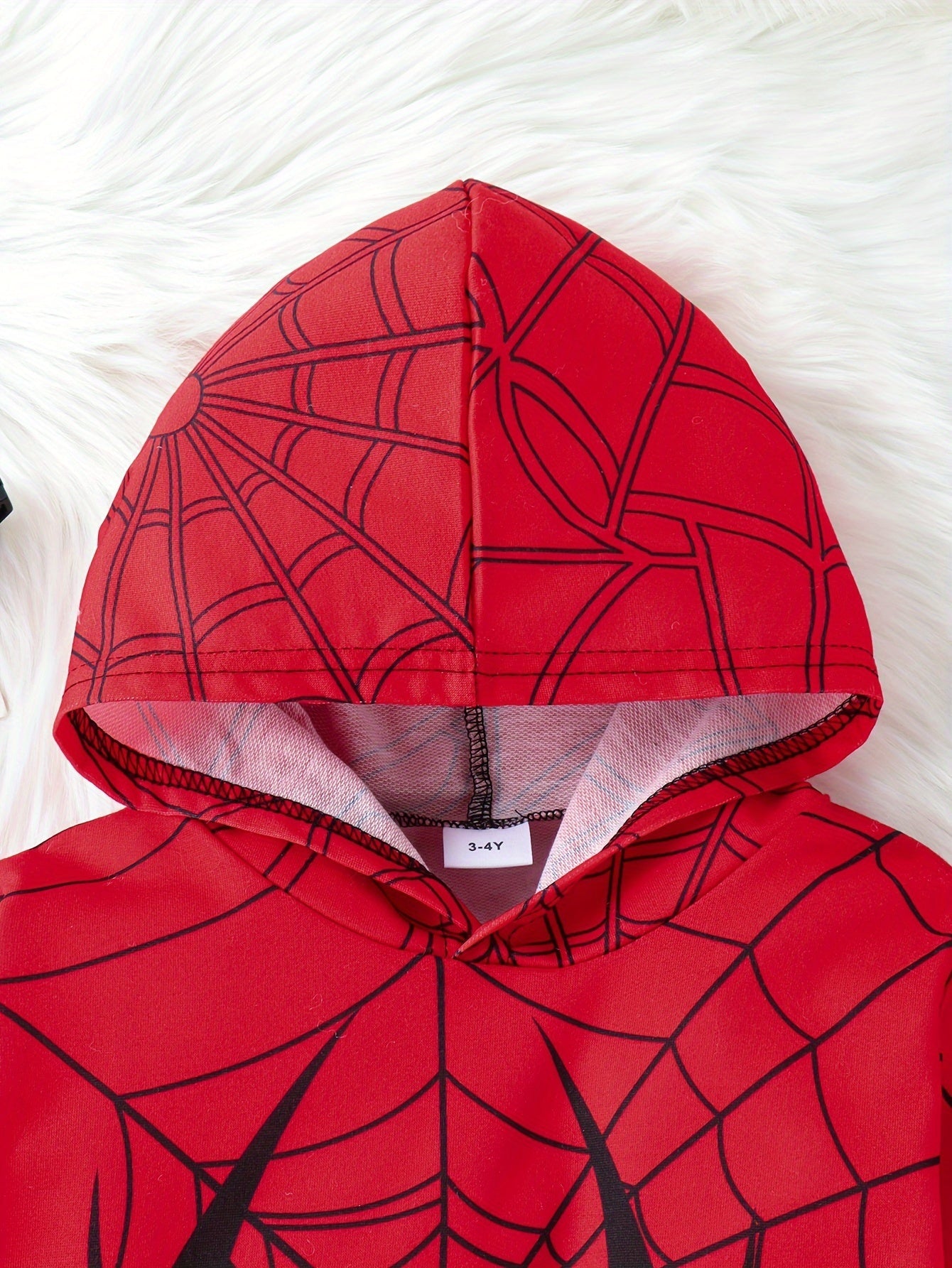 2pcs Boy's cartoon Spider Print Hooded Thin Outfit, Web Pattern Thin Hoodie & Pants Set, Kid's Clothes For Spring fall, As Gift - Ammpoure Wellbeing
