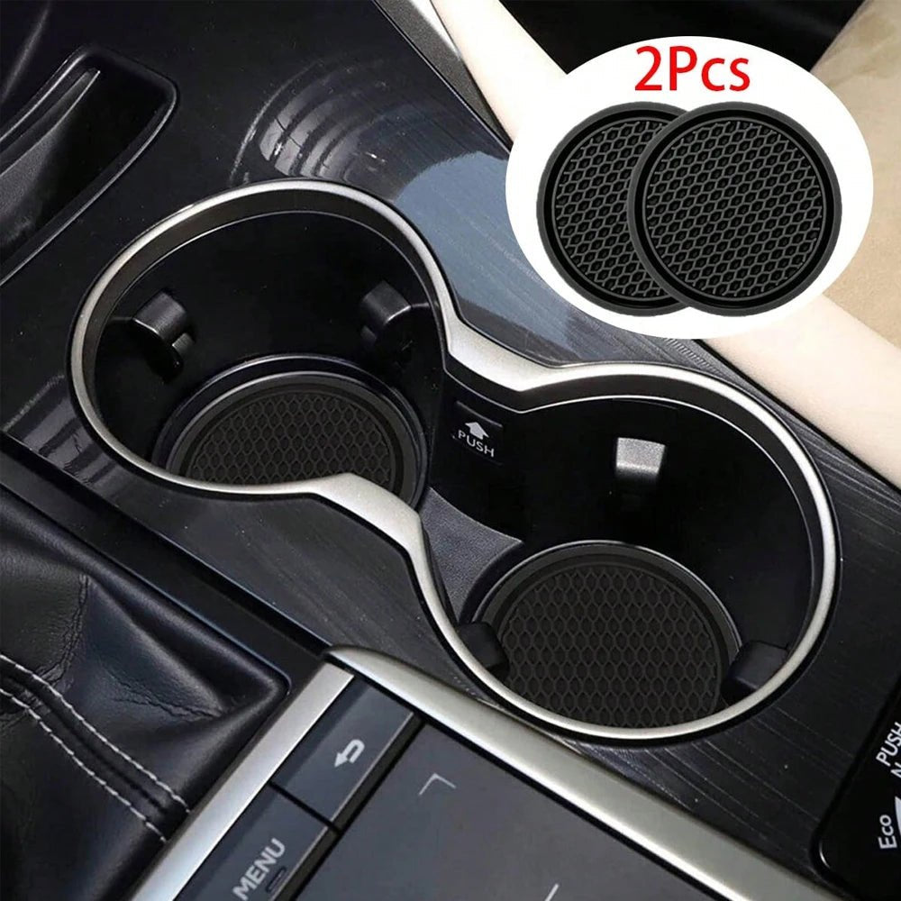 2pcs Car Cup Holder Anti - Slip Coasters Premium PVC Car Coasters Universal Fits Perfectly For Most Cup Car Interior Accessories - Ammpoure Wellbeing