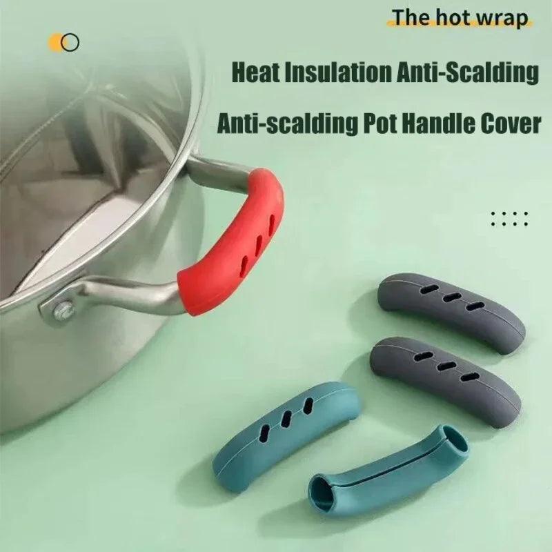 2PCS Silicone Pan Handle Cover Anti - scalding Protective Cover Steamer Casserole Handle Holder Non - slip Cover Kitchen Gadgets - Ammpoure Wellbeing